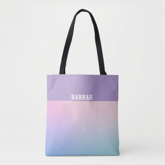 Bolsa Tote Gradiente Bonito Rosa Roxo  (Frente)