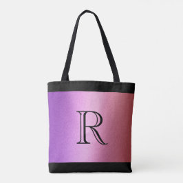 Bolsa Tote Gradiente de Mão Rosa Púrpura com Monograma