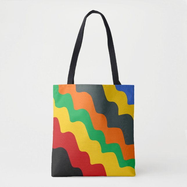 Bolsa Tote gradiente de ondas do oceano onduladas de cor clar (Frente)