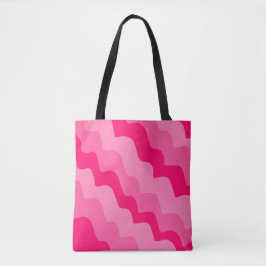 Bolsa Tote Gradiente de ondas do oceano rosa ondulado