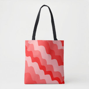 Bolsa Tote Gradiente de ondas vermelhas do oceano