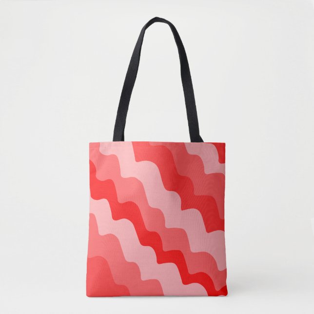 Bolsa Tote Gradiente de ondas vermelhas do oceano (Frente)