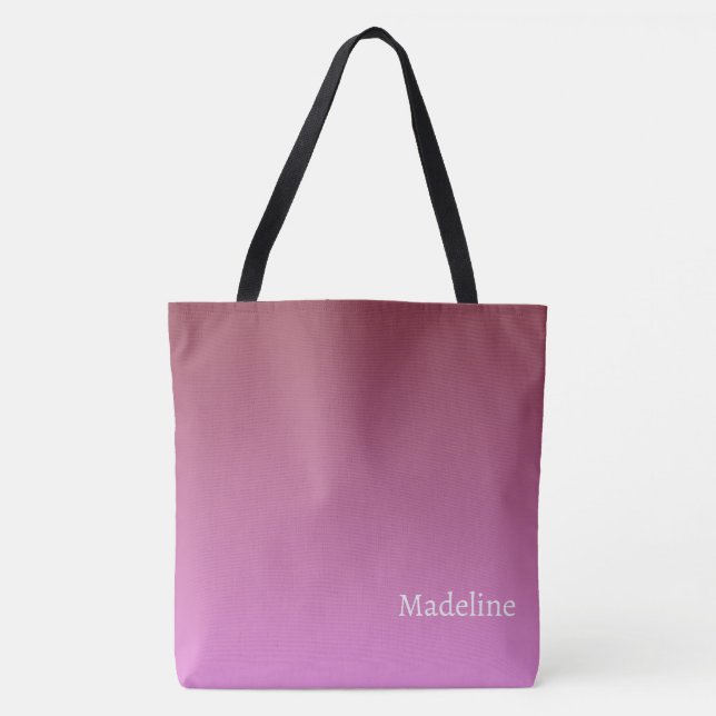 Bolsa Tote Gradiente de rosa claro a tom escuro (Frente)