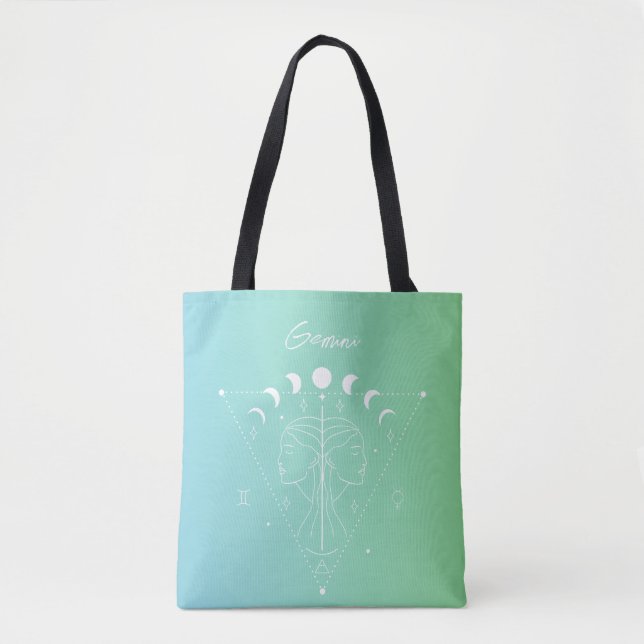 Bolsa Tote Gradiente de sinal de estrela do horóscopo gemini  (Frente)