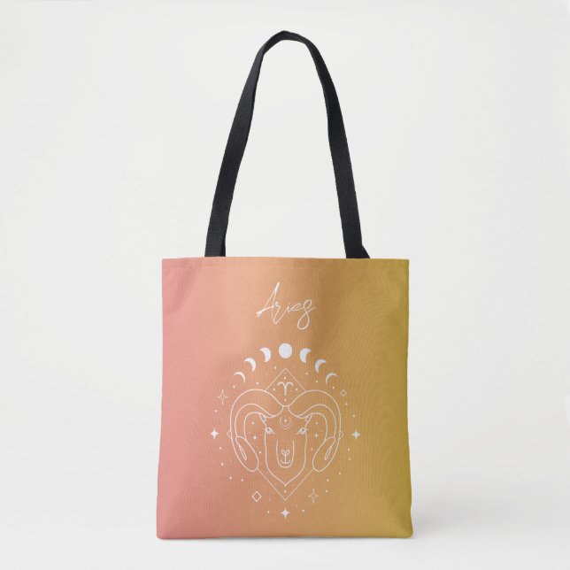 Bolsa Tote Gradiente de sinal de estrela do horóscopo médio (Frente)