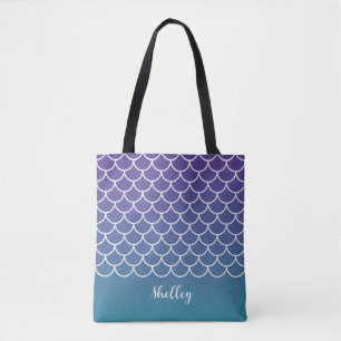 Bolsa Tote Gradiente de Teal Roxo Sereia