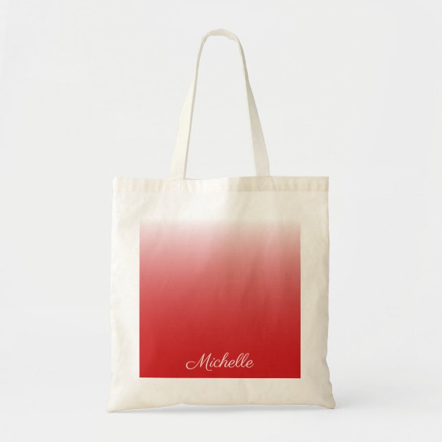 Bolsa Tote Gradiente personalizado vermelho-vivo (Frente)