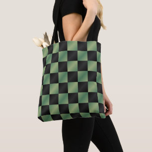 Bolsa Tote Gradiente Preto Verde Azul Moderno Verificado