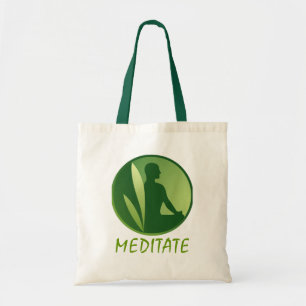 Bolsa Tote Gradiente Verde Suave de Meditação