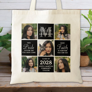 Bolsa Tote Graduação de Colagem de Fotos Moderna do formand