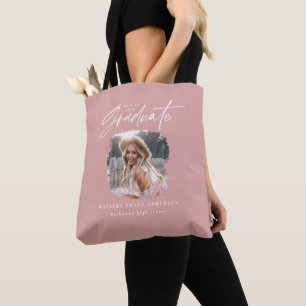 Bolsa Tote Graduação elegante de fotos com script feminino 