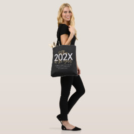 Bolsa Tote Graduação em na moda de script moderno preto e dou