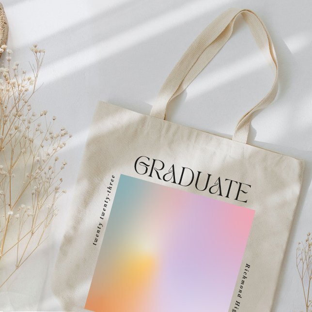 Bolsa Tote Graduação - moderna tipografia mínima do pastel au (Criador carregado)