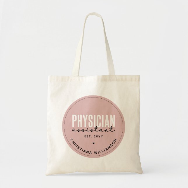 Bolsa Tote Graduação PA personalizada do Assistente médico (Frente)