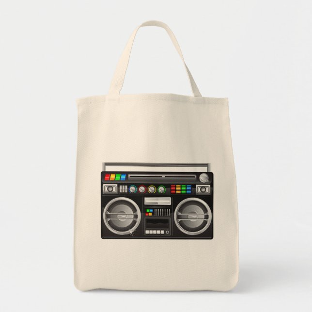 Bolsa Tote gráfico blaster do gueto da boombox (Frente)