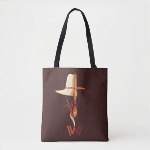 Bolsa Tote Gráfico branco da separação do chapéu negro do