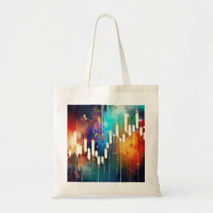 Bolsa Tote Gráfico colorido de velas pintura abstrato