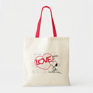 Bolsa Tote Gráfico da banda desenhada "Love" Snoopy