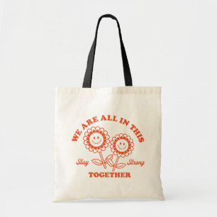 Bolsa Tote Gráfico da Flor Retro Feliz