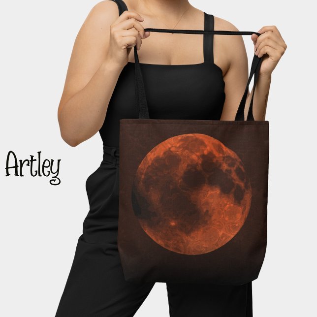 Bolsa Tote Gráfico da Lua de Cobre Laranja Escuro (Criador carregado)