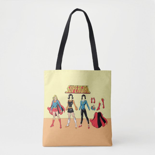 Bolsa Tote Gráfico de Boneca de Papel Supergirl (Frente)
