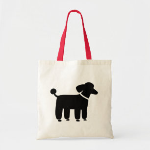Bolsa Tote Gráfico de Cão de Poodle Preto
