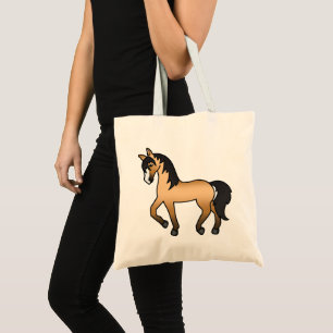 Bolsa Tote Gráfico de desenho de animação de cavalos de Trote