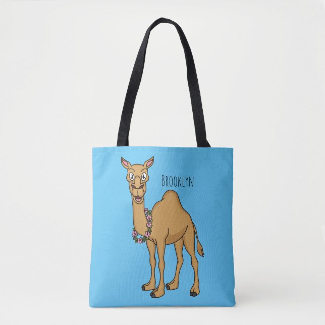 Bolsa Tote Gráfico de desenhos do camelo feliz (Frente)