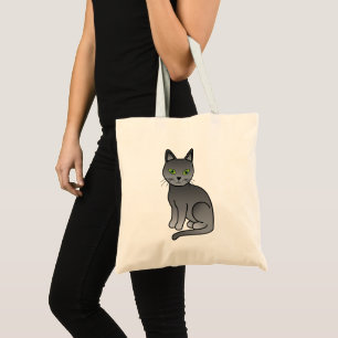 Bolsa Tote Gráfico de Gatos Azuis Russos Sentados em Cute