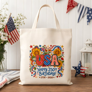 Bolsa Tote Gráfico de Girassol de Aniversário de 250 anos dos