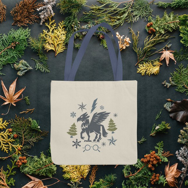 Bolsa Tote Gráfico de inverno do Buckbeak Holiday (Tote bag over fall leaves background)