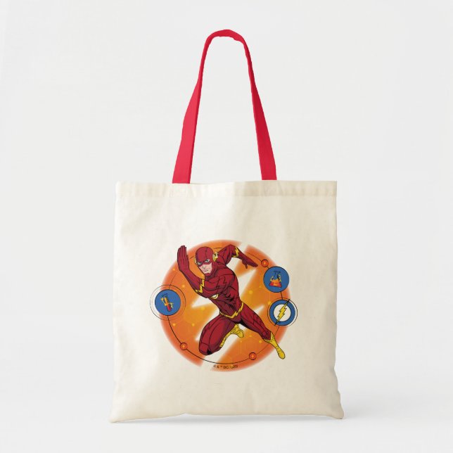 Bolsa Tote Gráfico de Laboratório Flash de Cartoon em Execuçã (Frente)