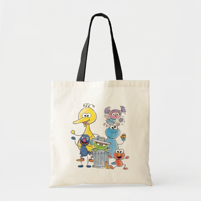 Bolsa Tote Gráfico de Sesame Pals Doodley (Frente)