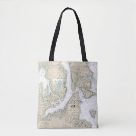 Bolsa Tote Gráfico náutico Puget Sound Seattle para Bremerton