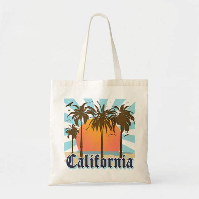 Bolsa Tote Gráfico retro do logotipo de Califórnia (Frente)