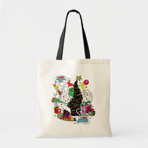 Bolsa Tote Gráficos Coloridos de Natal do Grinch