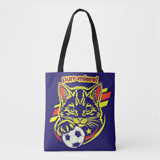 Bolsa Tote Gráficos de Gato Futebol (Frente)