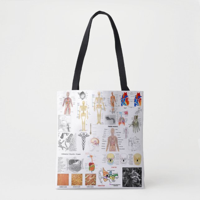 Bolsa Tote Gráficos Médicos do Cheio de Anatomia Humana (Frente)