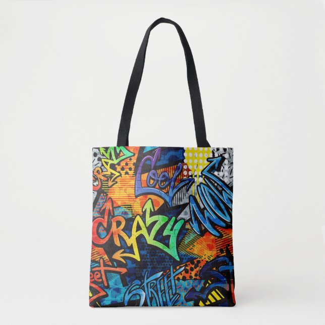 Bolsa Tote Grafite Bricks: Abstrato urbano (Frente)