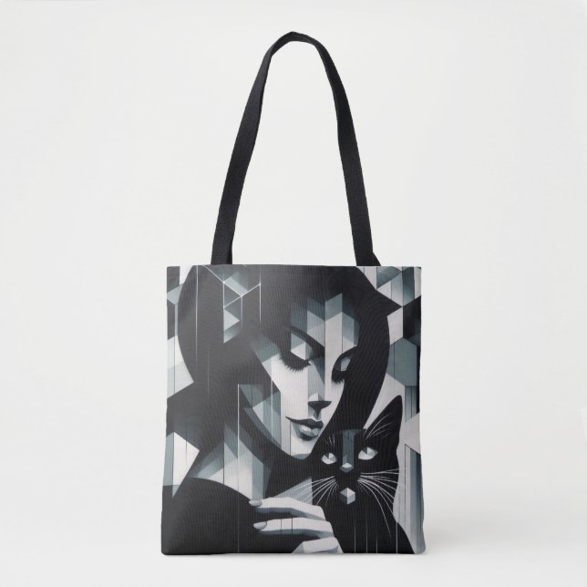 Bolsa Tote Grafite Cat Lady (Frente)