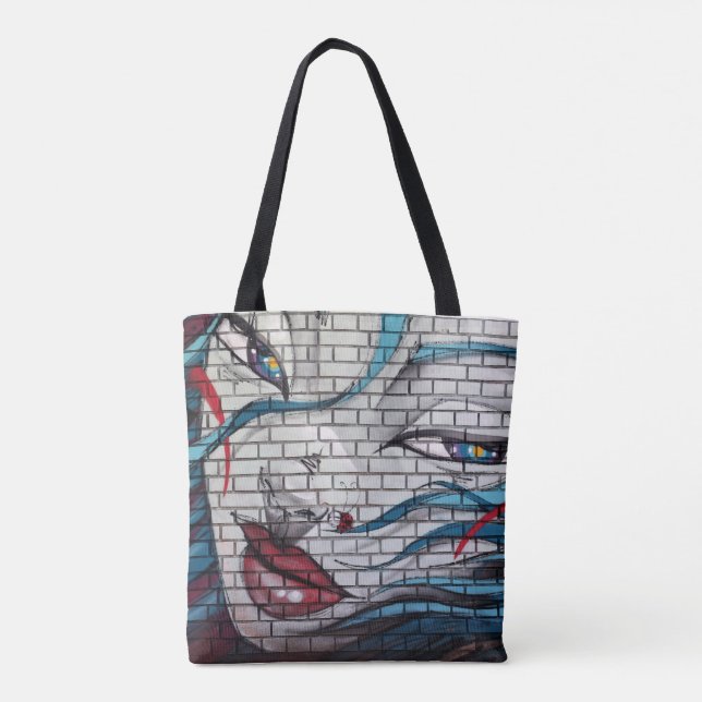 Bolsa Tote Grafite de Menina Asiática  (Verso)