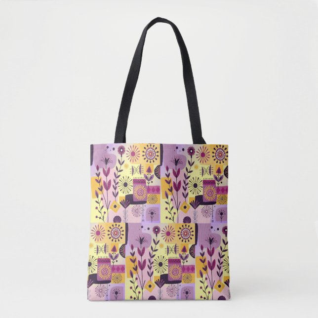 Bolsa Tote Grafite floral (Frente)