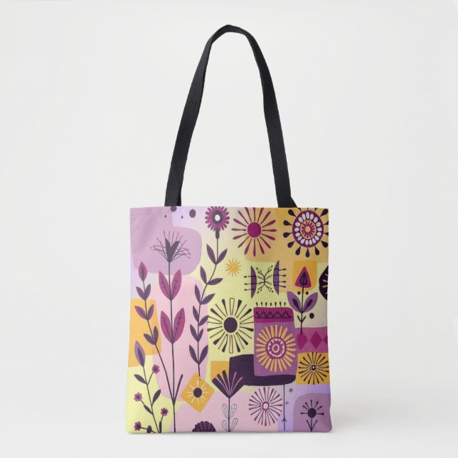 Bolsa Tote Grafite floral (Frente)