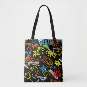 Bolsa Tote Grafite para rapazes: Resfriamento desenhado à mão