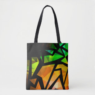 Bolsa Tote grafite poligonal moderno abstrato