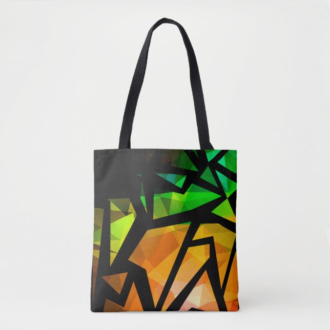 Bolsa Tote grafite poligonal moderno abstrato (Frente)