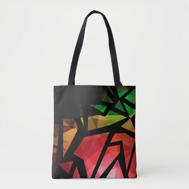 Bolsa Tote grafite polígono moderno abstrato escuro geométric (Frente)