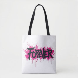 Bolsa Tote Grafite rosa quente "FOREVER"