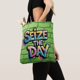 Bolsa Tote Grafite Texto Colorido Dizendo Aproveite o Dia