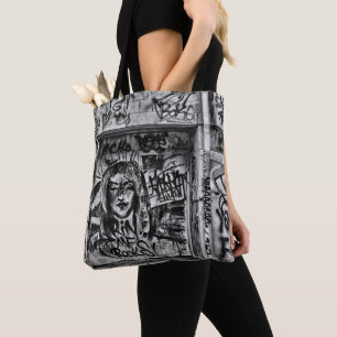 Bolsa Tote Grafite Urban Street Black E White Grunge